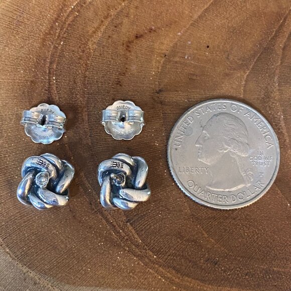 RETIRED James Avery Lover's Knot Ear Post Earrings, Sterling Silver - Picture 3 of 3
